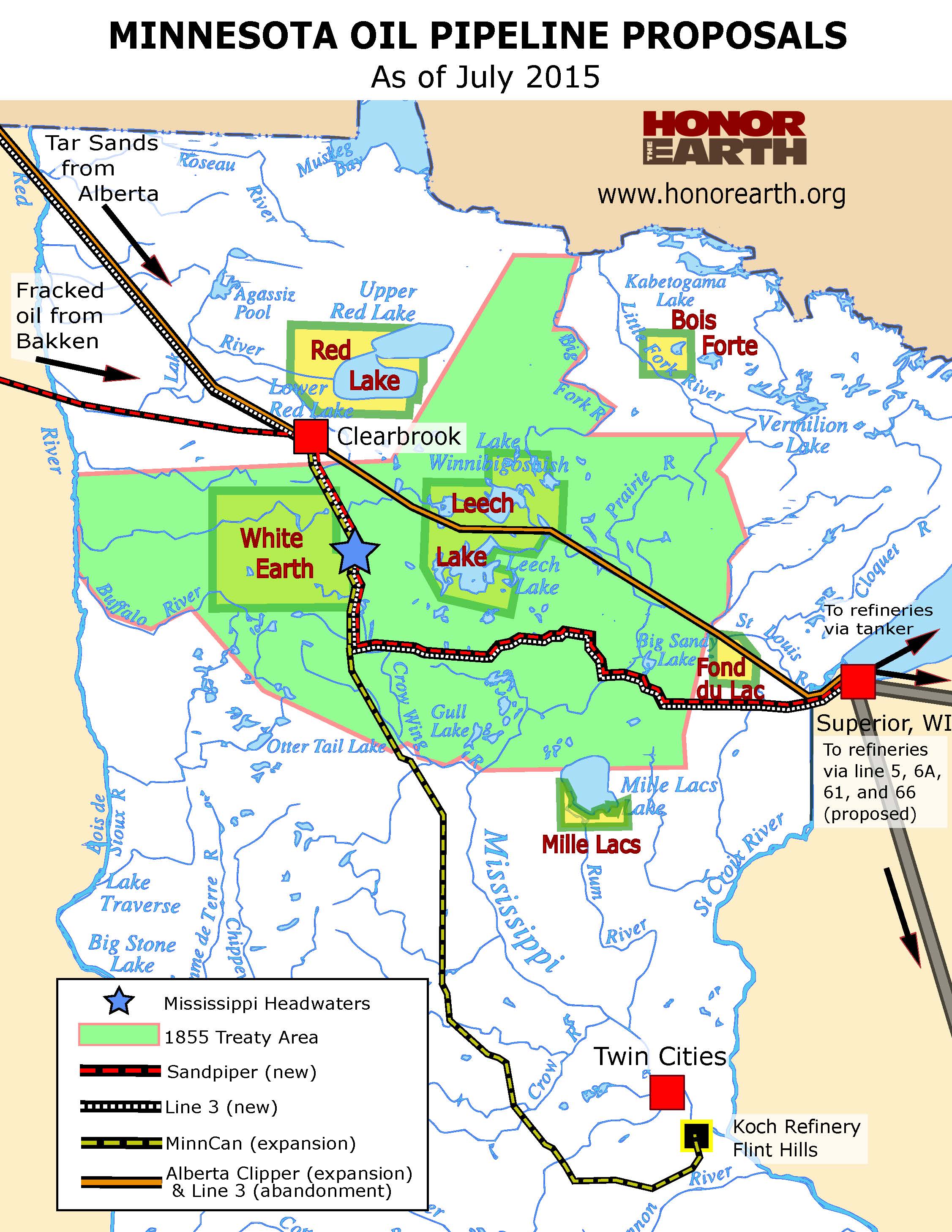 MN oil pipeline proposals Honor the Earth